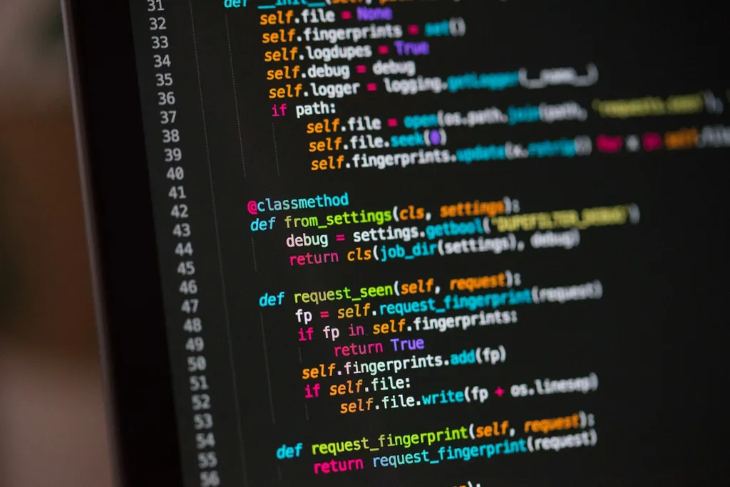 Computer monitor displaying code.